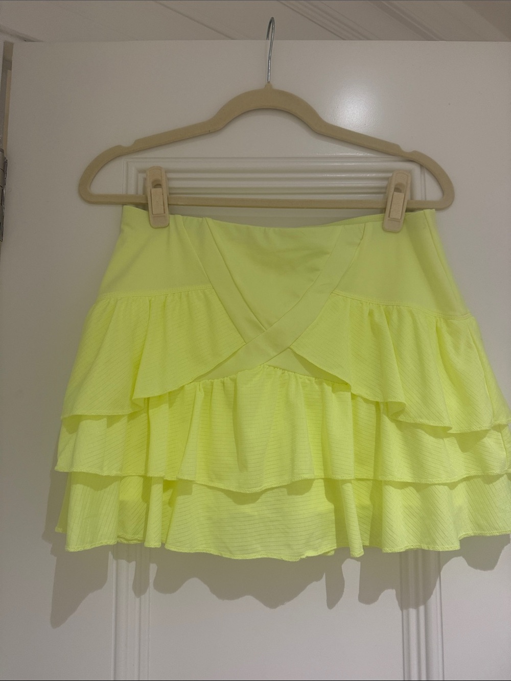 Lucky in Love Neon Yellow Tiered Ruffle Skirt